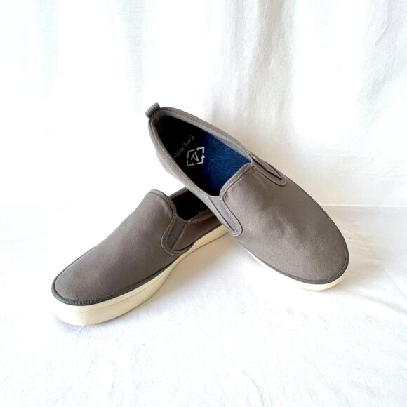 New Sperry Women's Grey Crest Twin Gore Seacycled Slip On Sneakers, Size 10 - Picture 4 of 14